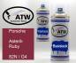 Preview: Porsche, Asterik Ruby, 82N / G4: 400ml Sprühdose + 400ml Klarlack - Set, von ATW Autoteile West.